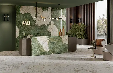 Bakgrundskakel, Textur andra stenar, Färg grön, Oglaserad granitkeramik, 120x278 cm, Yta semipolerad
