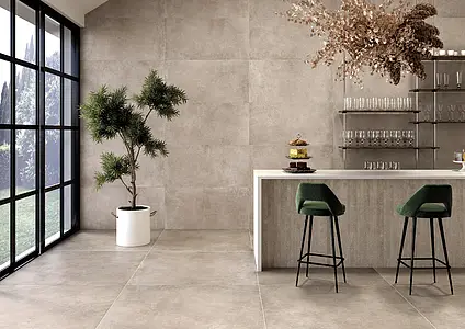 Background tile, Effect concrete, Color beige,brown, Glazed porcelain stoneware, 61x122.2 cm, Finish antislip