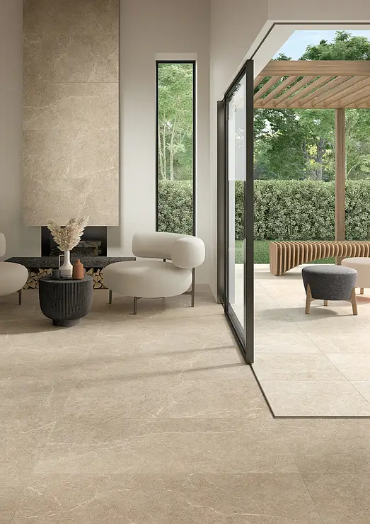 Background tile, Effect stone,other stones, Color beige, Unglazed porcelain stoneware, 61x122 cm, Finish antislip