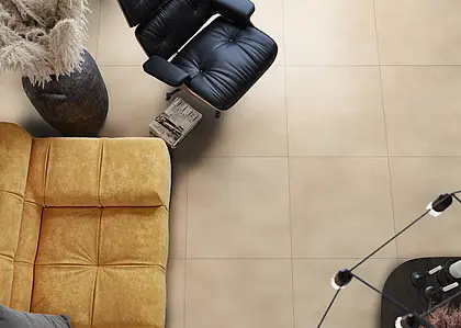 Background tile, Effect concrete, Color beige, Unglazed porcelain stoneware, 61x61 cm, Finish matte