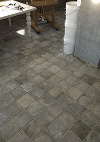 Background tile, Effect concrete, Color grey, Unglazed porcelain stoneware, 20x20 cm, Finish antislip