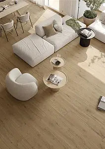Background tile, Effect wood, Color beige, Unglazed porcelain stoneware, 30.4x122.2 cm, Finish antislip