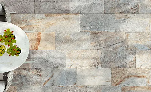 Carrelage, Effet pierre,autres types de pierre, Teinte beige,grise, Grès cérame non-émaillé, 30.8x61.5 cm, Surface antidérapante