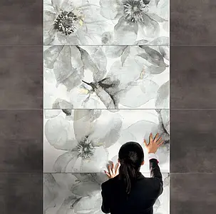 Bakgrunnsflis, Farge grå, Glasert porselenssteintøy, 61x122.2 cm, Overflate matt
