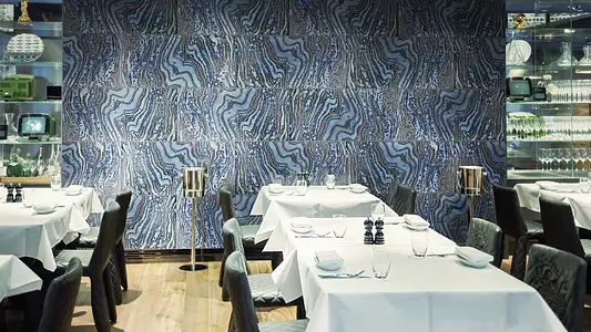 Effekt metal, Farve marineblå, Grundflise, Glaseret porcelænsstentøj, 60x120 cm, Overflade blank