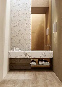 Background tile, Effect fabric, Color beige,white, Glazed porcelain stoneware, 50x100 cm, Finish matte