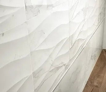 Hintergrundfliesen, Optik stein,calacatta, Farbe weiße, Stil design, Glasiertes Feinsteinzeug, 60x60 cm, Oberfläche anpoliert