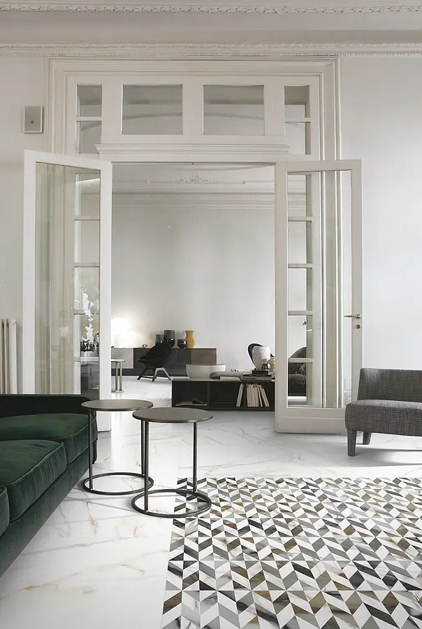 Background tile, Effect other marbles, Color white, Glazed porcelain stoneware, 60x60 cm, Finish Honed