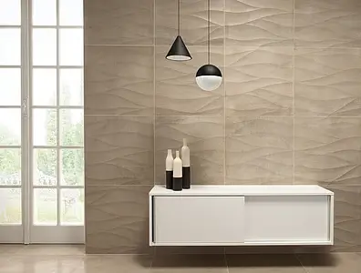 Background tile, Effect limestone, Color beige, Style designer, Glazed porcelain stoneware, 60x60 cm, Finish semi-polished