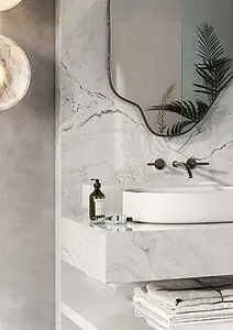 Background tile, Effect stone,other marbles, Color white, Glazed porcelain stoneware, 120x280 cm, Finish polished