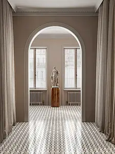 Background tile, Effect other marbles, Color black & white, Glazed porcelain stoneware, 60x120 cm, Finish Honed