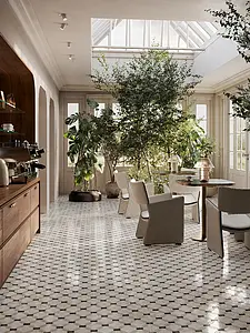 Background tile, Effect other marbles, Color black & white, Glazed porcelain stoneware, 60x120 cm, Finish Honed