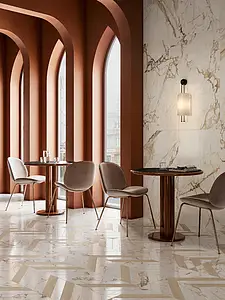 Background tile, Effect other marbles, Color white, Glazed porcelain stoneware, 60x120 cm, Finish Honed