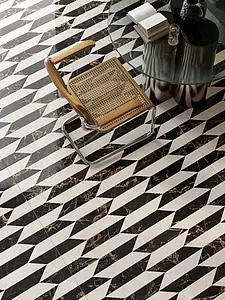 Background tile, Effect other marbles, Color black & white, Glazed porcelain stoneware, 60x120 cm, Finish Honed