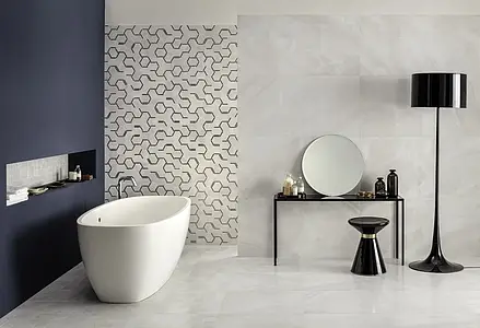 Background tile, Effect stone,onyx, Color white, Glazed porcelain stoneware, 60x120 cm, Finish polished
