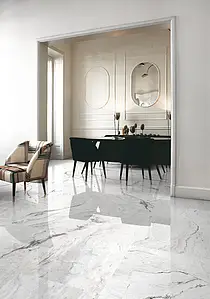Grundflise, Effekt sten,other marbles, Farve hvid, Glaseret porcelænsstentøj, 60x120 cm, Overflade poleret