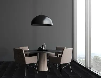 Bakgrunnsflis, Effekt ensfarget, Farge svart, Uglasert porselenssteintøy, 6.2x30.6 cm, Overflate matt