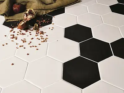 Background tile, Effect unicolor, Color black, Style handmade, Glazed porcelain stoneware, 17.5x20 cm, Finish matte