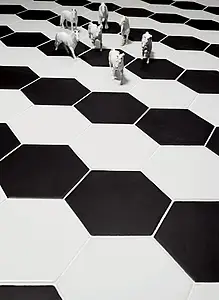 Background tile, Effect unicolor, Color black, Style handmade, Glazed porcelain stoneware, 17.5x20 cm, Finish matte