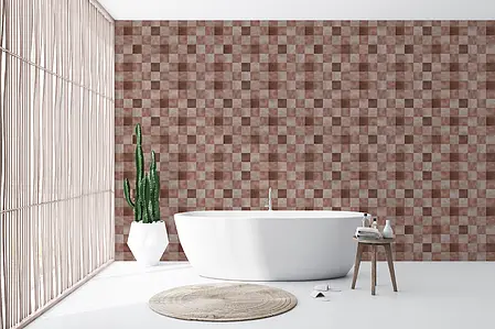 Background tile, Effect unicolor, Color pink, Glazed porcelain stoneware, 10x10 cm, Finish antislip