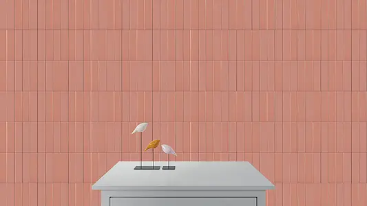 Background tile, Effect unicolor, Color orange, Ceramics, 5x20 cm, Finish glossy