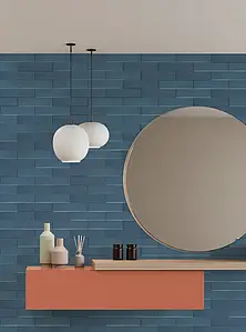 Background tile, Effect unicolor, Color navy blue, Ceramics, 5x20 cm, Finish glossy