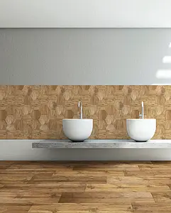 Background tile, Effect wood, Color brown, Unglazed porcelain stoneware, 20x120 cm, Finish antislip