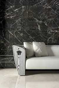 Effetto pietra, Colore bianco, Piastrella di fondo, Gres porcellanato smaltato, 78x78 cm, Superficie lappata