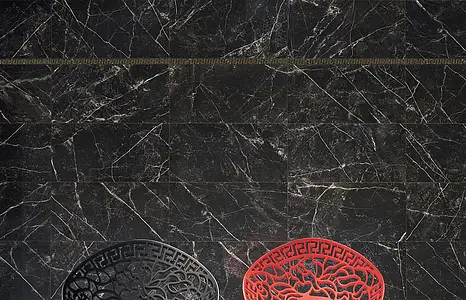 Effetto pietra, Colore nero, Matita, Gres porcellanato smaltato, 4x78 cm, Superficie lappata