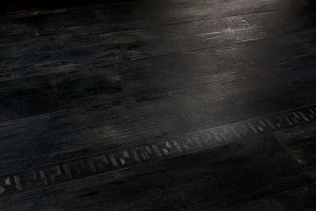 Carrelage, Effet bois, Teinte noire, Grès cérame émaillé, 26.5x180 cm, Surface mate