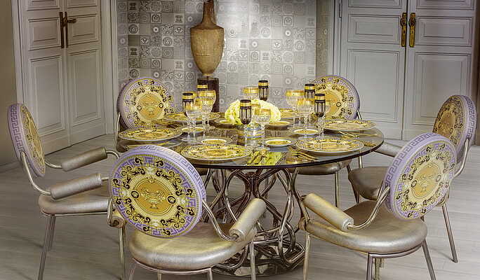 غير أمين يقتل قبول Versace Dining Table, Versace Dining Room Chairs