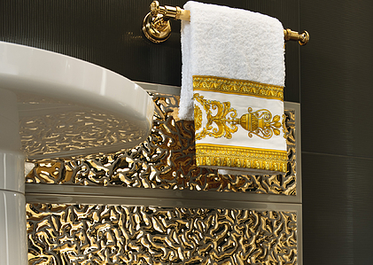 Carrelage céramique Gold de fabrication Versace Ceramics, Style designer, 