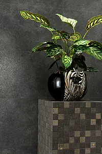 Effect stone, Color black, Style designer, Background tile, Glazed porcelain stoneware, 40x80 cm, Finish semi-polished