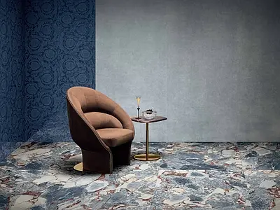 Background tile, Effect other marbles, Color navy blue, Glazed porcelain stoneware, 120x120 cm, Finish left_menu_relefnaya