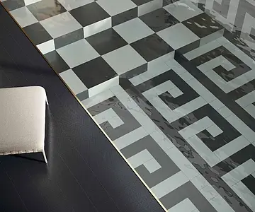 Azulejo de fundo, Cor preto, Grés porcelânico vidrado, 20x120 cm, Superfície antiderrapante