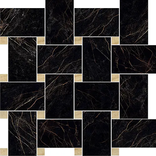 Versace Ceramics, Marble, 2405330_Mos.Intrec.Nero-Oro