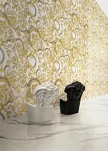 Piastrella di fondo, Colore bianco, Gres porcellanato smaltato, 120x280 cm, Superficie lappata