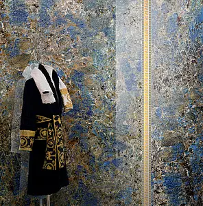 Grundflise, Farve himmelblå, Glaseret porcelænsstentøj, 120x280 cm, Overflade semi-poleret