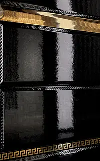 Effetto oro e metalli preziosi, Colore nero, Stile design, Matita, Ceramica, 2.5x60 cm, Superficie lucida