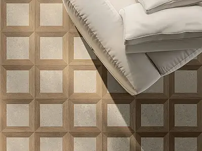 Piastrella di fondo, Effetto legno,altri tipi di pietre, Colore beige, Gres porcellanato non smaltato, 60x60 cm, Superficie opaca