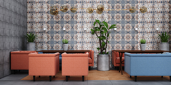 Century Unlimited Ceramic Tiles produced by Villeroy & Boch, Style patchwork, Concrete effect, faux encaustic tiles