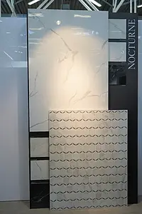 Carrelage, Effet pierre, Teinte blanche, Grès cérame émaillé, 59.7x119.7 cm, Surface polie
