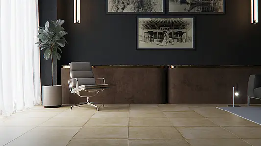 Effect concrete, Color beige, Background tile, Unglazed porcelain stoneware, 59.7x59.7 cm, Finish matte