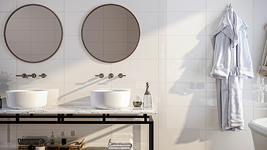 White & Cream Ceramic Tiles produced by Villeroy & Boch, Unicolor effect