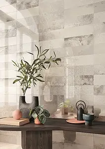 Background tile, Color beige, Glazed porcelain stoneware, 10x30 cm, Finish polished