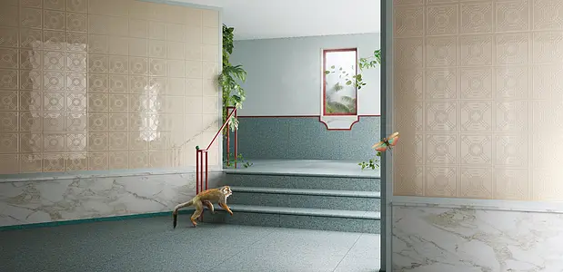 Background tile, Effect unicolor, Color beige, Style designer, Glazed porcelain stoneware, 26x26 cm, Finish glossy