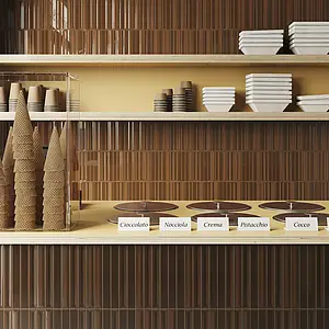 Mosaic tile, Color brown, Glazed porcelain stoneware, 30x40 cm, Finish glossy