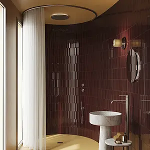 Mosaic tile, Color red, Glazed porcelain stoneware, 30x40 cm, Finish glossy