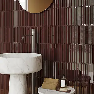 Mosaic tile, Color red, Glazed porcelain stoneware, 30x40 cm, Finish glossy