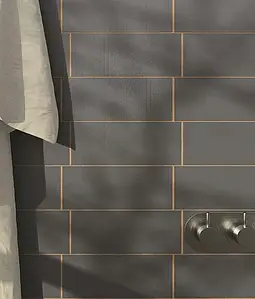 Bakgrundskakel, Färg grå, Glaserad granitkeramik, 10x25 cm, Yta halksäker